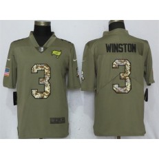 Tampa Bay Buccaneers 3 Jameis Winston Olive Camo Salute To Service Limited Nike NFL Men Jersey