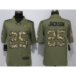 Tennessee Titans 25 Adoree' Jackson Olive Camo Salute To Service Limited Nike NFL Men Jersey