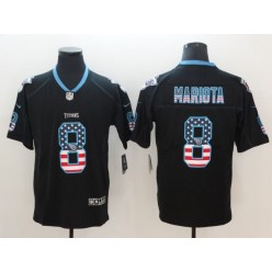 Tennessee Titans 8 Marcus Mariota Black USA Flag Fashion Fashion Limited Nike NFL Men Jersey