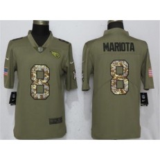 Tennessee Titans 8 Marcus Mariota Olive Camo Salute To Service Limited Nike NFL Men Jersey