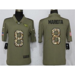 Tennessee Titans 8 Marcus Mariota Olive Camo Salute To Service Limited Nike NFL Men Jersey