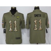 Washington Redskins 11 Alex Smith Olive Camo Salute To Service Limited Nike NFL Men Jersey