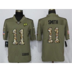 Washington Redskins 11 Alex Smith Olive Camo Salute To Service Limited Nike NFL Men Jersey