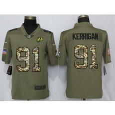 Washington Redskins 91 Ryan Kerrigan Olive Camo Salute To Service Limited Nike NFL Men Jersey