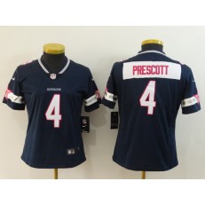 Women Nike Dallas Cowboys 4 Dak Prescott Navy Pink Vapor Untouchable Limited NFL Jersey