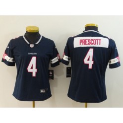 Women Nike Dallas Cowboys 4 Dak Prescott Navy Pink Vapor Untouchable Limited NFL Jersey