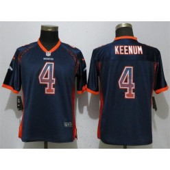 Women Nike Denver Broncos 4 Case Keenum Navy Drift Fashion NFL Jersey