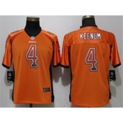 Women Nike Denver Broncos 4 Case Keenum Orange Drift Fashion NFL Jersey