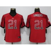 Women Nike San Francisco 49ers 21 Deion Sanders Red Drift Fashion NFL Jersey