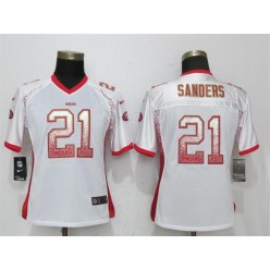 Women Nike San Francisco 49ers 21 Deion Sanders White Drift Fashion NFL Jersey
