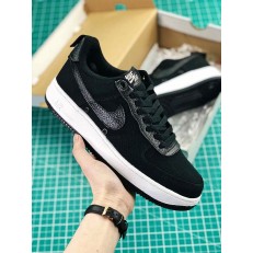 NIKE AIR FORCE 1 LOW CANVAS BLACK WHITE 905136-001