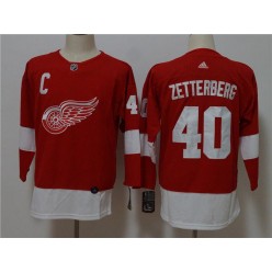 Detroit Red Wings 40 Henrik Zetterberg Red Women Adidas Jersey