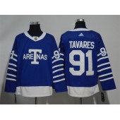 Toronto Maple Leafs 91 John Tavares Blue 1918 Arenas Throwback Adidas NHL Men Jersey