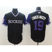 Colorado Rockies 19 Charlie Blackmon Chuck Nazty Black 2018 Players' Weekend Authentic Team Men Jersey