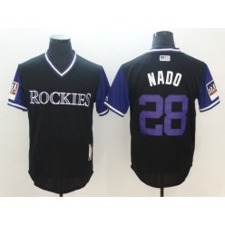 Colorado Rockies 28 Nolan Arenado Nado Black 2018 Players' Weekend Authentic Team Men Jersey