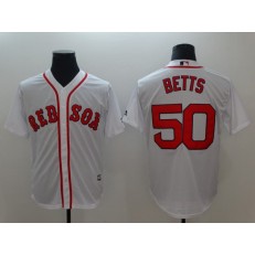 MLB Boston Red Sox 50 Mookie Betts White Cool Base Men Jersey
