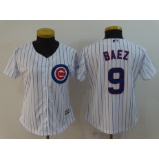 MLB Chicago Cubs 9 Javiers Baez White Cool Base Women Jersey