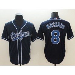 MLB Los Angeles Dodgers 8 Manny Machado Navy Cool Base Men Jersey