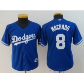 MLB Los Angeles Dodgers 8 Manny Machado Royal Cool Base Youth Jersey