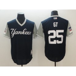 New York Yankees 25 Gleyber Torres GT Navy 2018 Players' Weekend Authentic Team Men Jersey