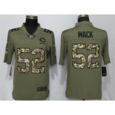 Chicago Bears #52 Khalil Mack Olive Camo Salute To Service Limited Nike NFL Men Jersey
