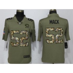 Chicago Bears #52 Khalil Mack Olive Camo Salute To Service Limited Nike NFL Men Jersey