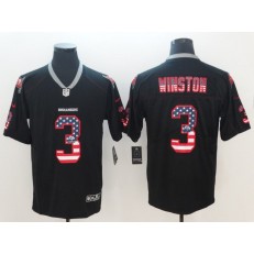 Tampa Bay Buccaneers #3 Jameis Winston Black USA Flag Fashion Limited Nike NFL Men Jersey