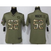 Women Nike Chicago Bears #52 Khalil Mack Olive Camo Salute To Service Limited NFL Jersey