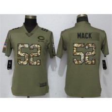 Women Nike Chicago Bears #52 Khalil Mack Olive Camo Salute To Service Limited NFL Jersey