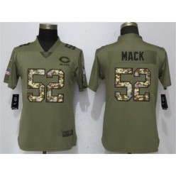 Women Nike Chicago Bears #52 Khalil Mack Olive Camo Salute To Service Limited NFL Jersey