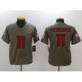 Youth Nike Arizona Cardinals #11 Larry Fitzgerald Olive Salute To Service Limited NFL Jersey