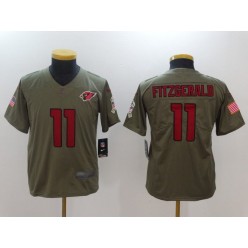 Youth Nike Arizona Cardinals #11 Larry Fitzgerald Olive Salute To Service Limited NFL Jersey