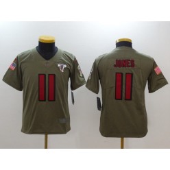 Youth Nike Atlanta Falcons #11 Julio Jones Olive Salute To Service Limited NFL Jersey
