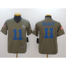 Youth Nike Dallas Cowboys #11 Cole Beasley Olive Salute To Service Limited NFL Jersey