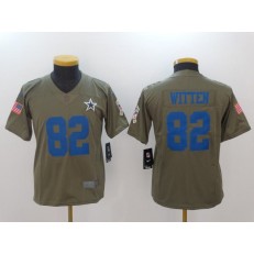 Youth Nike Dallas Cowboys #82 Jason Witten Olive Salute To Service Limited NFL Jersey