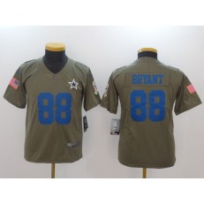 Youth Nike Dallas Cowboys #88 Dez Bryant Olive Salute To Service Limited NFL Jersey
