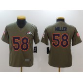Youth Nike Denver Broncos #58 Von Miller Olive Salute To Service Limited NFL Jersey