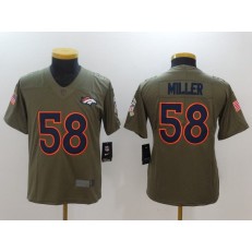 Youth Nike Denver Broncos #58 Von Miller Olive Salute To Service Limited NFL Jersey