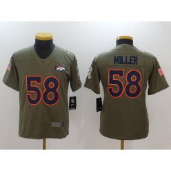 Youth Nike Denver Broncos #58 Von Miller Olive Salute To Service Limited NFL Jersey