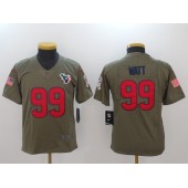 Youth Nike Houston Texans #99 J.J. Watt Olive Salute To Service Limited NFL Jersey