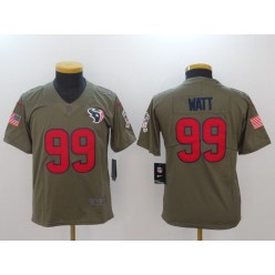 Youth Nike Houston Texans #99 J.J. Watt Olive Salute To Service Limited NFL Jersey