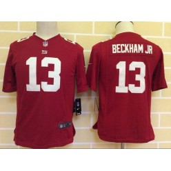 Youth Nike New York Giants #13 Beckham Jr Red Game NFL Jersey