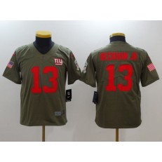 Youth Nike New York Giants #13 Odell Beckham Jr. Olive Salute To Service Limited NFL Jersey