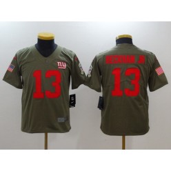 Youth Nike New York Giants #13 Odell Beckham Jr. Olive Salute To Service Limited NFL Jersey