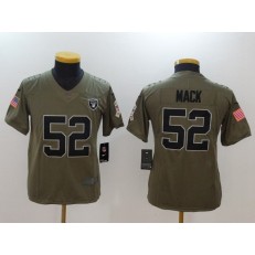 Youth Nike Oakland Raiders #52 Khalil Mack Olive Salute To Service Limited NFL Jersey