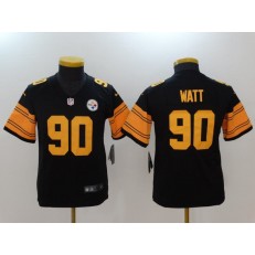 Youth Nike Pittsburgh Steelers #90 T.J. Watt Black Color Rush Limited NFL Jersey