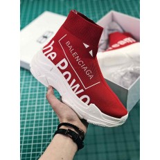 BALENCIAGA KNIT SPEED TRAINER SNEAKERS PRINTED POWER OF DREAMS RED