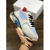 BALENCIAGA TRIPLE-S SNEAKER 3.0 CREAM WHITE BLUE RED 490673 W06E3 4367