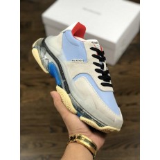 BALENCIAGA TRIPLE-S SNEAKER 3.0 CREAM WHITE BLUE RED 490673 W06E3 4367