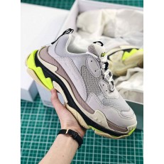 BALENCIAGA TRIPLE-S SNEAKER LIGHT GREY BLACK GREEN 490672 W09O5 1039